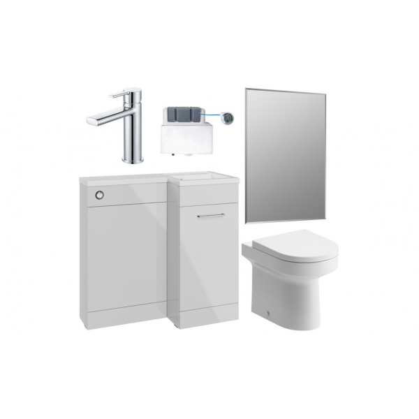 Venosa 900mm Furniture & BTW WC Pack - Grey Gloss (RH)