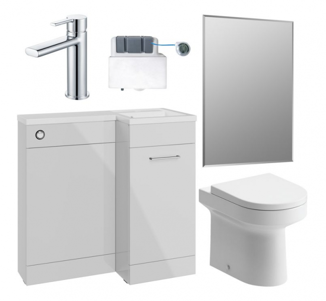 Venosa 900mm Furniture & BTW WC Pack - Grey Gloss (RH)