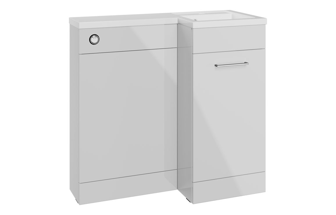 Venosa 900mm Furniture & BTW WC Pack - Grey Gloss (RH)