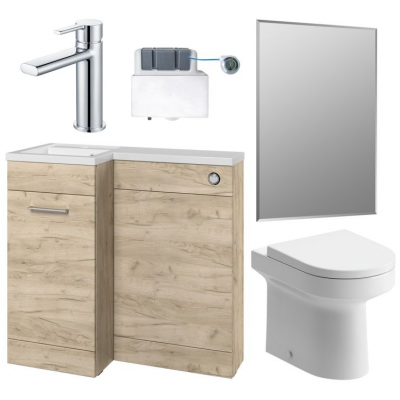 Venosa 900mm Furniture & BTW WC Pack - Oak (LH) Venosa 900mm Furniture & BTW WC Pack - Oak (LH)