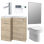 Venosa 900mm Furniture & BTW WC Pack - Oak (LH)