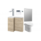 Venosa 900mm Furniture & BTW WC Pack - Oak (LH)