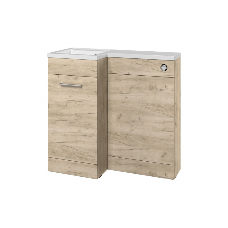 Venosa 900mm Furniture & BTW WC Pack - Oak (LH)