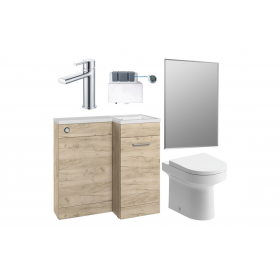 Venosa 900mm Furniture & BTW WC Pack - Oak (RH)