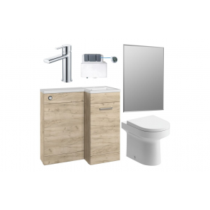 Venosa 900mm Furniture & BTW WC Pack - Oak (RH)