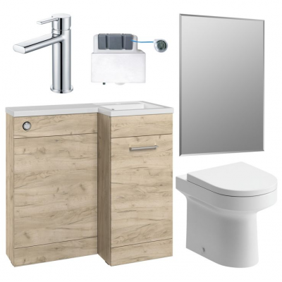 Venosa 900mm Furniture & BTW WC Pack - Oak (RH) Venosa 900mm Furniture & BTW WC Pack - Oak (RH)