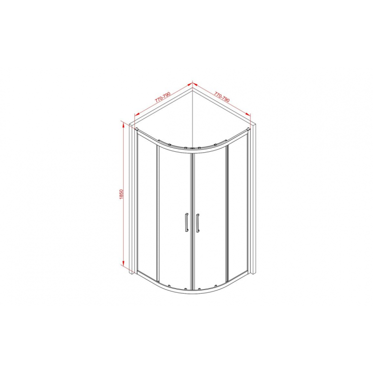 Classix 800mm 2 Door Quadrant - Black Classix 800mm 2 Door Quadrant - Black