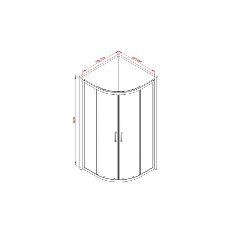 Classix 900mm 2 Door Quadrant - Black Classix 900mm x 6mm Glass 2 Door Quadrant - Black