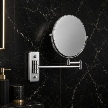 Origins Living Mason Reversible 5x Magnifying Wall Mirror - Brushed Nickel MSN-007520-BN Bathroom Accessory