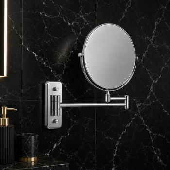 Origins Living Mason Reversible 5x Magnifying Wall Mirror - Brushed Nickel MSN-007520-BN Bathroom Accessory
