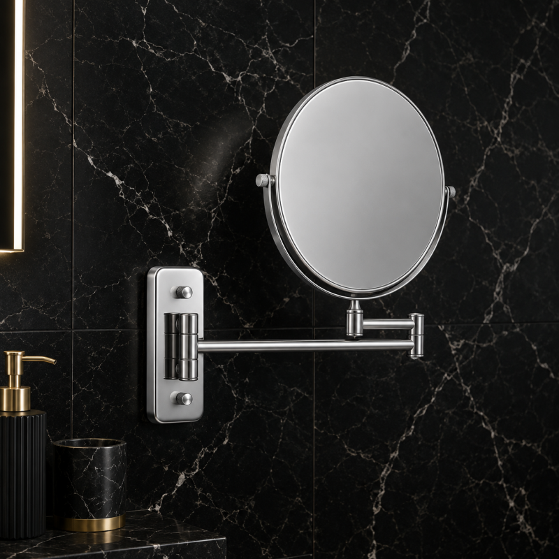Origins Living Mason Reversible 5x Magnifying Wall Mirror - Brushed Nickel MSN-007520-BN