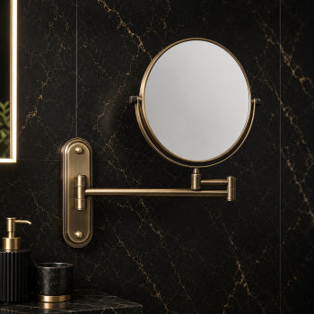 Origins Living Taylor Reversible 5x Magnifying Wall Mirror - Aged Brass TYL-007520-AB Bathroom Accessory