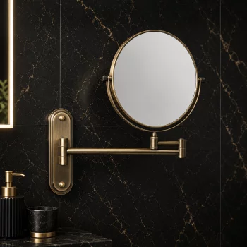 Origins Living Taylor Reversible 5x Magnifying Wall Mirror - Aged Brass TYL-007520-AB Bathroom Accessory