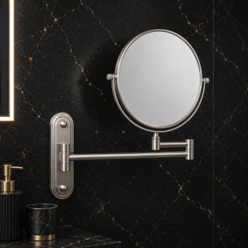 Origins Living Taylor Reversible 5x Magnifying Wall Mirror - Brushed Nickel TYL-007520-BN Bathroom Accessory