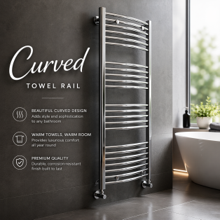 Towel Rails Curved Chrome