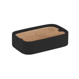Bathroom Accessories Ninfea 1311-14 Origins Living Ninfea Soap Dish - Black/Bamboo 1311-14 Origins Living Ninfea Soap Dish - Black/Bamboo 1311-14