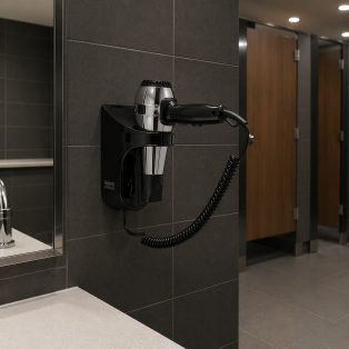 Origins Living Grecale Hair Dryer with Shaver Socket - Black/Chrome 5054-43