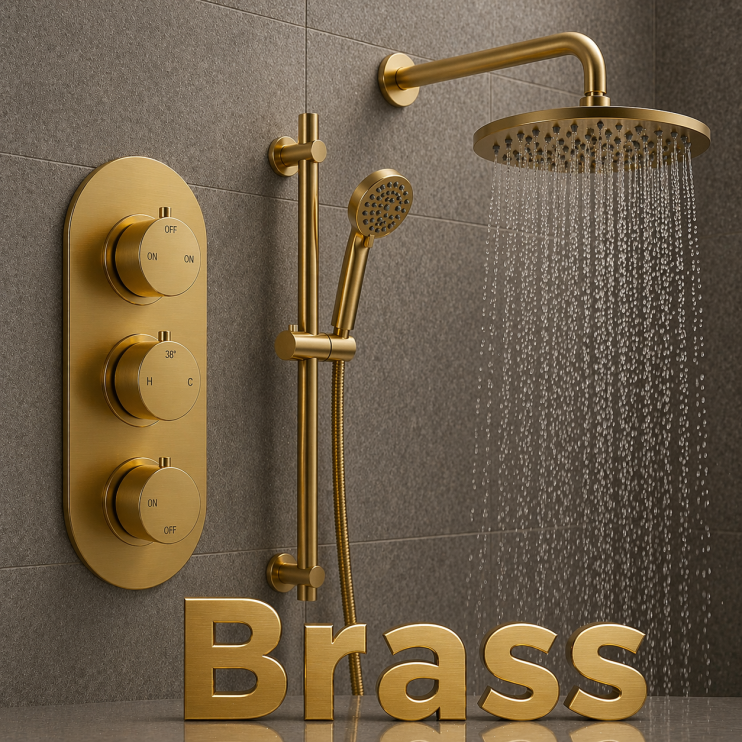 Shower Valve Mixer Packs Brushed Brass
