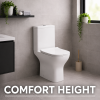 Cedarwood Rimless Comfort Height Close Coupled Open Back WC & Wrapover Soft Close Seat