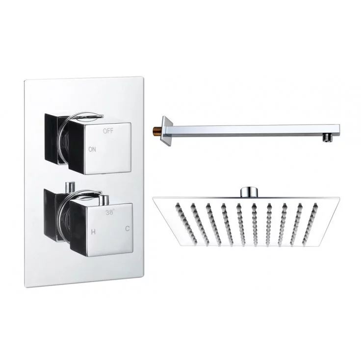 Cosmic Square Shower Valve & Kit Pack 1 - Chrome