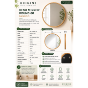 Origins Living Kenji Mirror Round 60cm Bamboo KNJ-00D060-BA Origins Living Kenji Mirror Round 60cm Bamboo KNJ-00D060-BA
