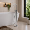 Evola Floor Standing Bath/Shower Mixer - Chrome Bathroom Taps