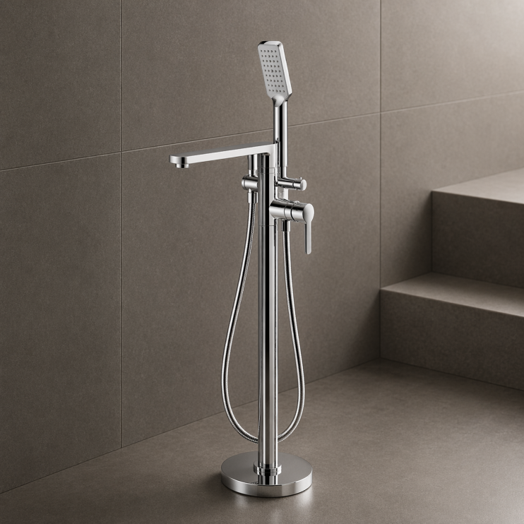 Abode Levarto Floor Standing Bath Shower Mixer - Chrome