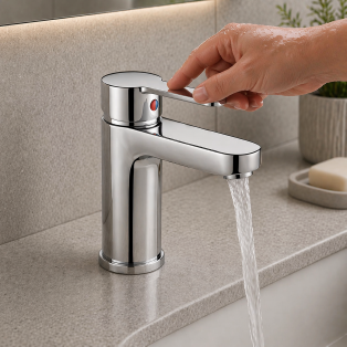 Abano Basin Mixer & Waste - Chrome Bathroom Tap