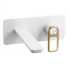 Abode Levarto Wall Mounted Basin/Bath Mixer - Matt White & Brass