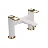 Abode Levarto Deck Mounted Bath Filler - Matt White & Brass