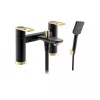 Abode Levarto Deck Mounted Bath Shower Mixer - Matt Black & Brass Abode Levarto Deck Mounted Bath Shower Mixer - Matt Black & Brass