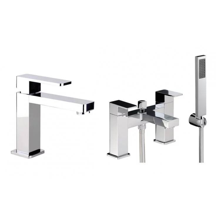 Bathroom Tap Sets In Chrome ABPK0004 Abode Fervour Chrome Bathroom tap pack (Basin Mixer & Bath/Shower Mixer) - Chrome