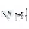 Bathroom Tap Sets In Chrome ABPK0012 Abode Fervour Bathroom Chrome Tap Pack Offer (Wall Mounted Basin Mixer & Bath/Shower Mixer)