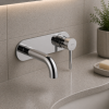 Abode Chao Wall Mounted Basin Mixer - Chrome Bathroom Taps Bathroom Basin/Bath Wall Mixers Chrome AB4041 Abode Chao Wall Mounted Basin Mixer - Chrome Bathroom Taps