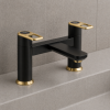Abode Levarto Deck Mounted Bath Filler - Matt Black & Brass
