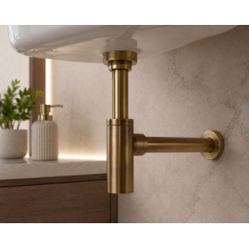 Abode Uno Basin Bottle Trap - Antique Brass