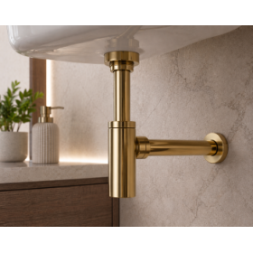 Abode Uno Basin Bottle Trap - Brushed Brass