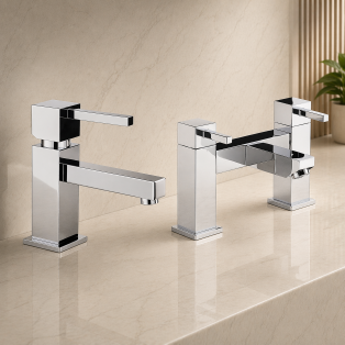 Abode Zeal Bathroom Chrome Tap Pack Offer (Basin Mixer & Bath Filler) 