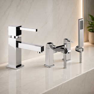 Abode Zeal Bathroom Chrome Tap Pack Offer (Basin Mixer & Bath/Shower Mixer) 