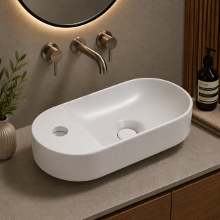 Bella 380x200mm Mini Resin Washbowl - White