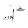 Luna Shower Pack Two - Two Outlet Twin Shower Valve w/Handset & Brass Overhead - Chrome
