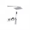 Lyra Shower Pack One - Two Outlet Twin Shower Valve w/Handset & ABS Overhead - Chrome