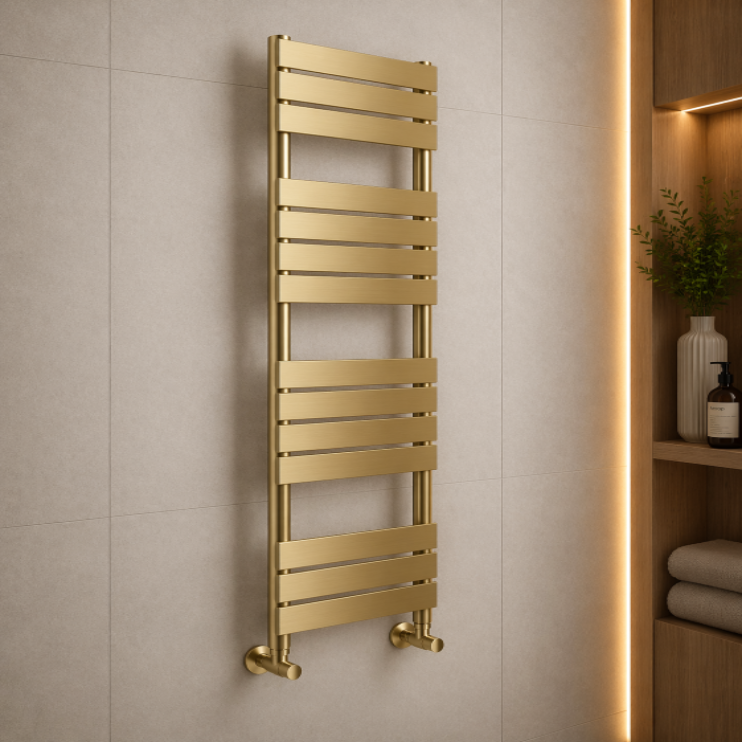 Trend Square Ladder Radiator (500x1500mm) - Brushed Brass