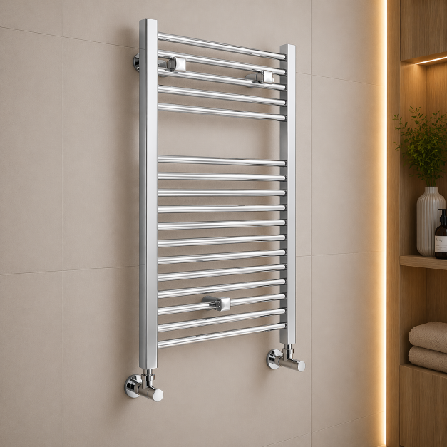 Qubos Square Ladder Radiator (500x690x30mm) - Chrome