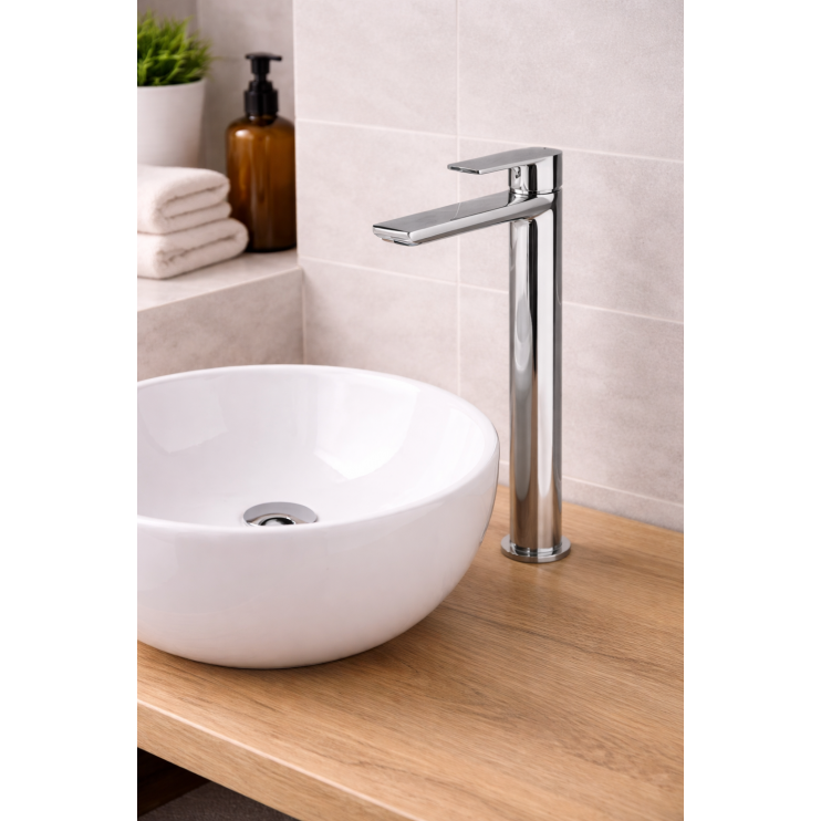 Vema Timea Tall Basin Mixer - Chrome