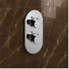 Mixer Valve Chrome DICM0594 Aurora Thermostatic Two Outlet Twin Shower Valve - Chrome