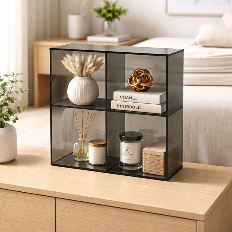 Origins Living Pier Glass 4 Box Shelf Square - Bronze B008523