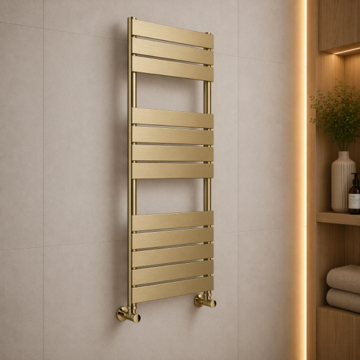 Trend Square Ladder Radiator (500x1200mm) - Brushed Brass
