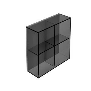 Storage Glass Boxing Pier B008530 Origins Living Pier Glass 4 Box Shelf Square - Black B008530