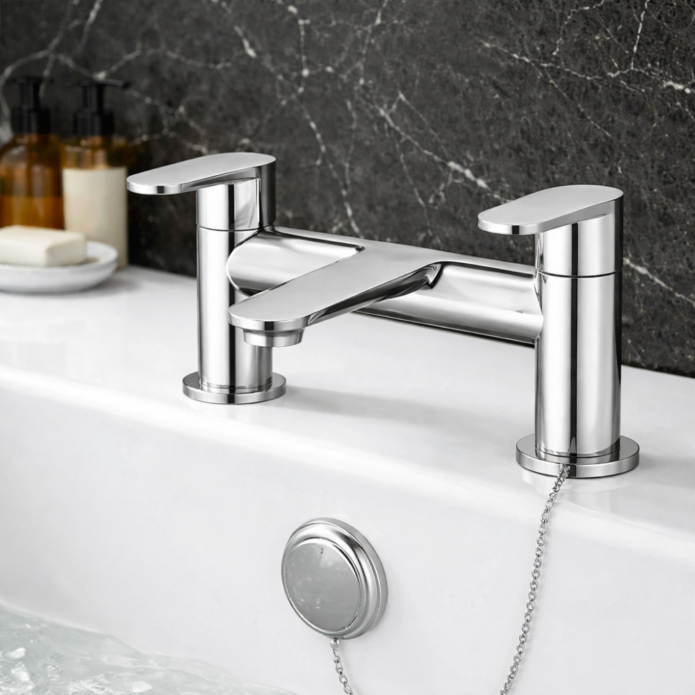 Loire Range of Bathroom Taps & Mixers DITB2156 Loire Bath Filler - Chrome Bathroom Taps